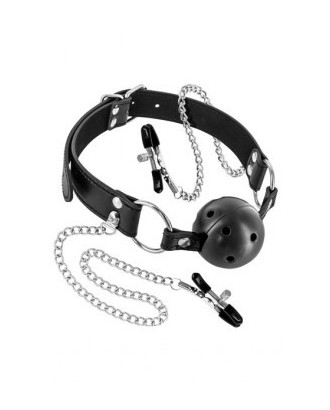 BALL GAG ET NIPPLE CLAMPS