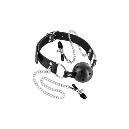 BALL GAG ET NIPPLE CLAMPS