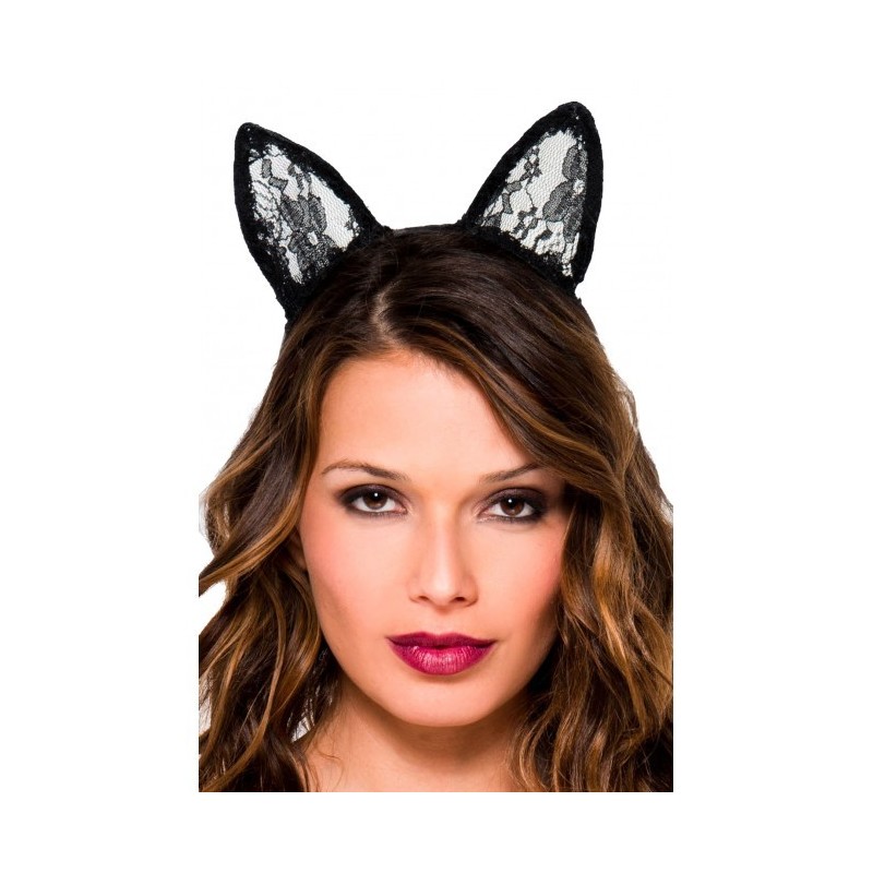 SERRE TETE OREILLES CHAT DENTELLE