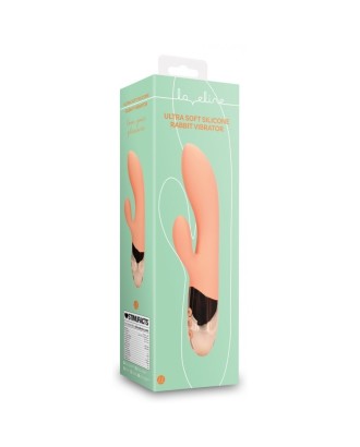 Ultra Soft Silicone Rabbit Vibrator - Ceramic Peach