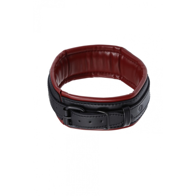 Collier molletonné / aspect cuir bicolore