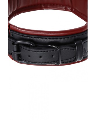 Collier molletonné / aspect cuir bicolore