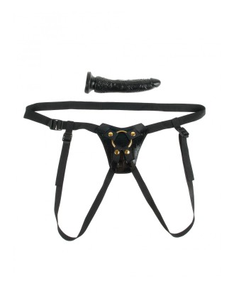gode ceinture; pipedream; harnais; gode; ventouse; réaliste; noir; fetish fantasy gold