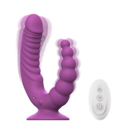 Vibromasseur Double avec Ventouse et Télécommande