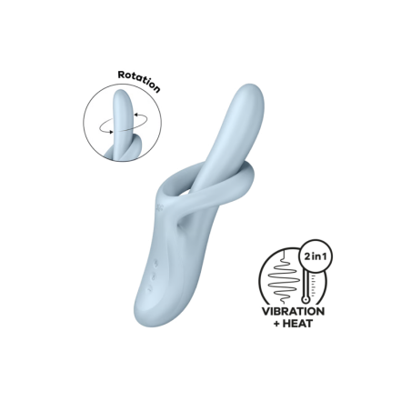 satisfyer - vibromasseur - bleu - rechargeable - rotatif