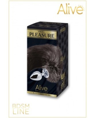 plug - alive - métal - renard - noir - argent - bdsm - anal - fox