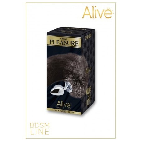 plug - alive - métal - renard - noir - argent - bdsm - anal - fox