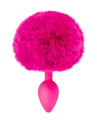 queue - lapin - plug - anal - silicone - pompon - rose - fushia