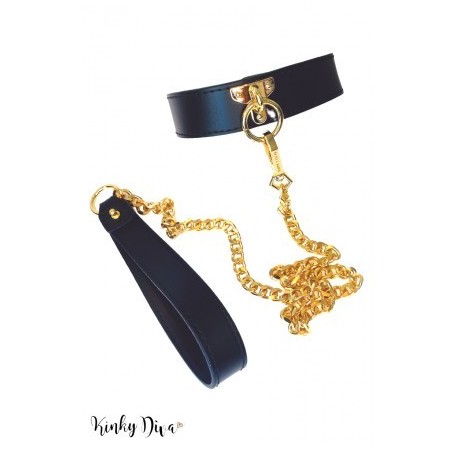 bondage - réglable - femmes - collier - fetish - bondage - sexy - cuir - métal - doré - laisse