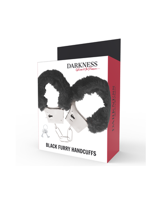 Menottes - bondage - fourrure - noires - chaînette - clés
