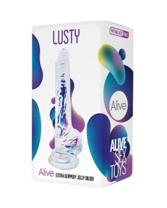 gode - testicules - ventouse - réel - jelly - alive - transparent - dildo