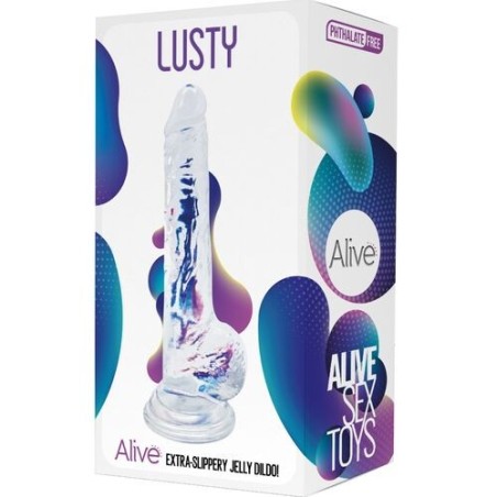 gode - testicules - ventouse - réel - jelly - alive - transparent - dildo