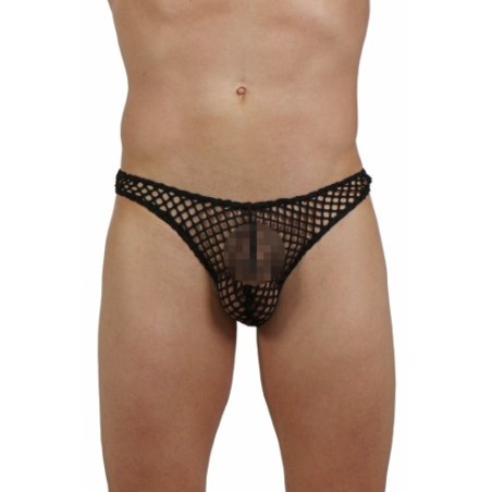 string - hommes - lycra - dentelle - sexy - lingerie - wetlook - tulle