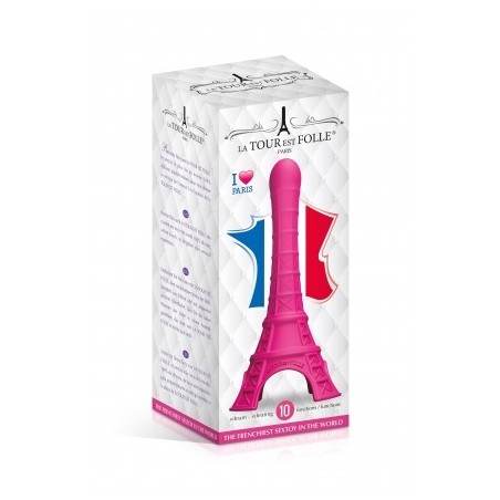 gode - paris - silicone - dildo - vibrant - à piles - rose - tour Effel - humour