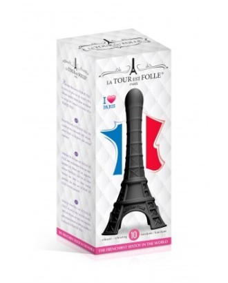 gode - paris - silicone - dildo - vibrant - à piles - rose - tour Effel - humour