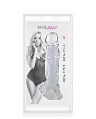 pure jelly; gode; ventouse; flexible; souple; testicules