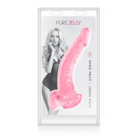 pure jelly; gode; ventouse; flexible; souple; testicules; rose