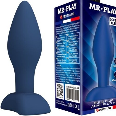 plug - silicone - lisse - anal - bleu