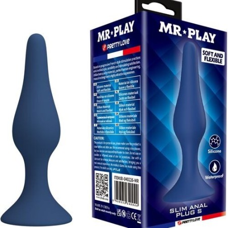 plug - silicone - lisse - anal - bleu