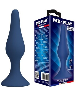 plug - silicone - lisse - anal - bleu