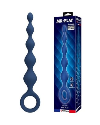 plug - silicone - chapelet - anal - bleu - progressif - billes anales