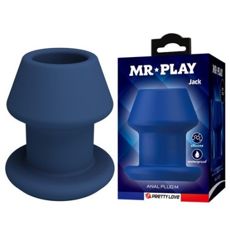 plug - silicone - anal - bleu - progressif - bouchon - creux