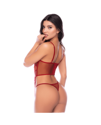 ensemble - 3 pièces - sexy - dentelle - rouge - sexy - napalé