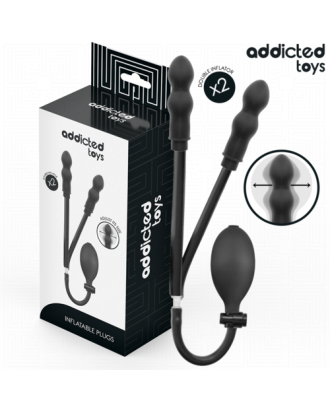 plug - gonflant - silicone - anal - noir - dildo - gode - double