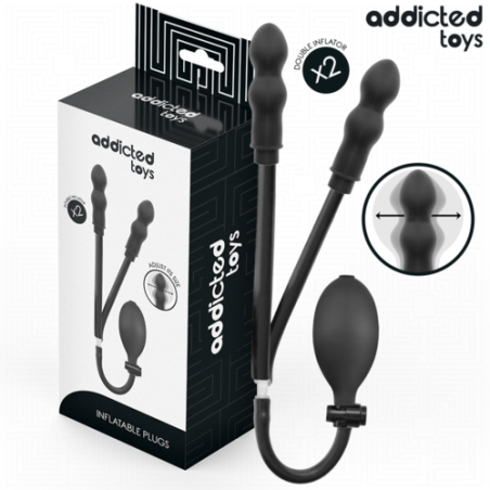 plug - gonflant - silicone - anal - noir - dildo - gode - double