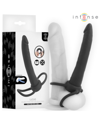 pénis - souple - noir- silicone - flexible - gode - double pénétration - cockring