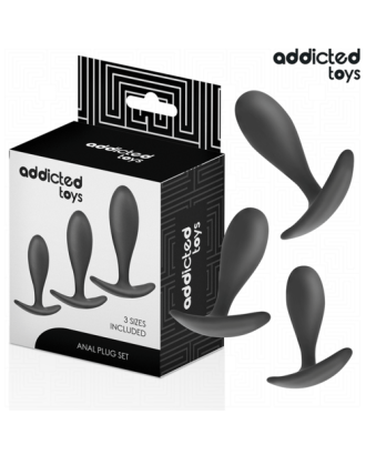 plug - anal - silicone - noir - coffret - progressif - x3