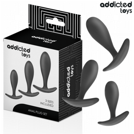 plug - anal - silicone - noir - coffret - progressif - x3