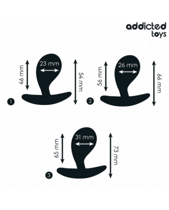 plug - silicone - lisse - noir - 3 tailles - coffret - set